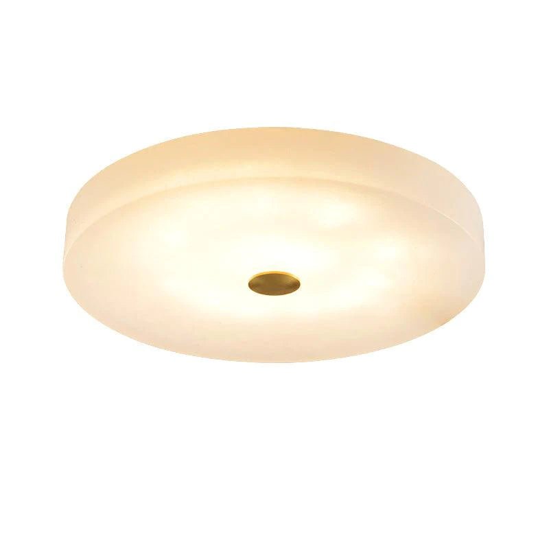 zelnolighting Modern Round Alabaster Flush Mounted chandelier - Zelno