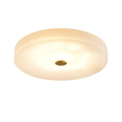 zelnolighting Modern Round Alabaster Flush Mounted chandelier - Zelno