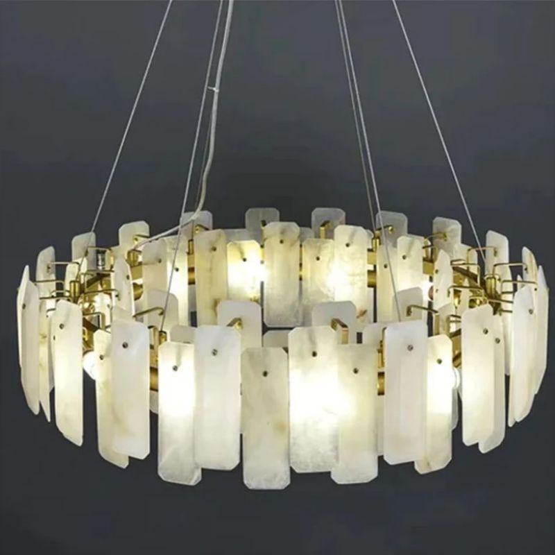 zelnolighting Moira Alabaster Round Chandelier - Zelno