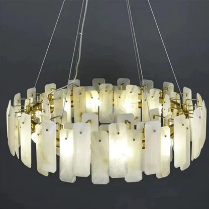 zelnolighting Moira Alabaster Round Chandelier - Zelno