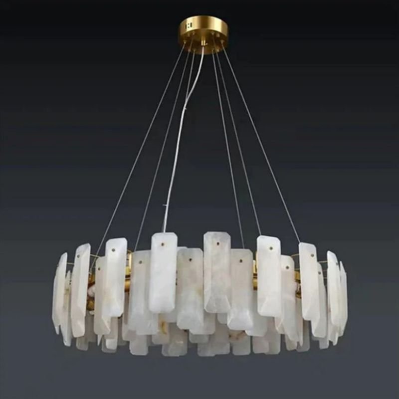 zelnolighting Moira Alabaster Round Chandelier - Zelno