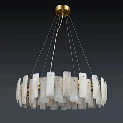 zelnolighting Moira Alabaster Round Chandelier - Zelno