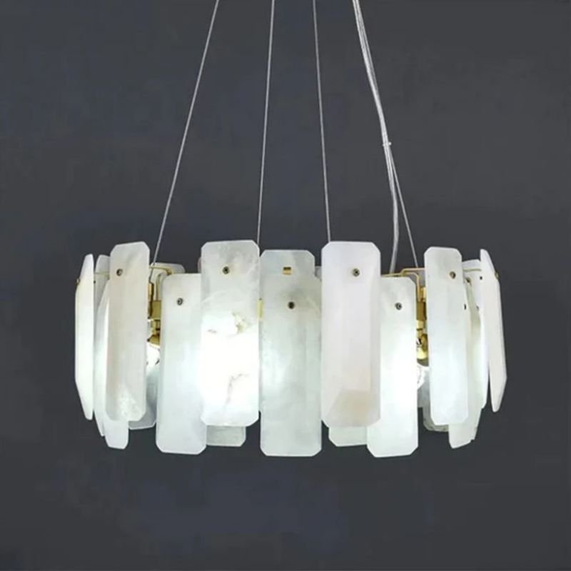 zelnolighting Moira Alabaster Round Chandelier - Zelno