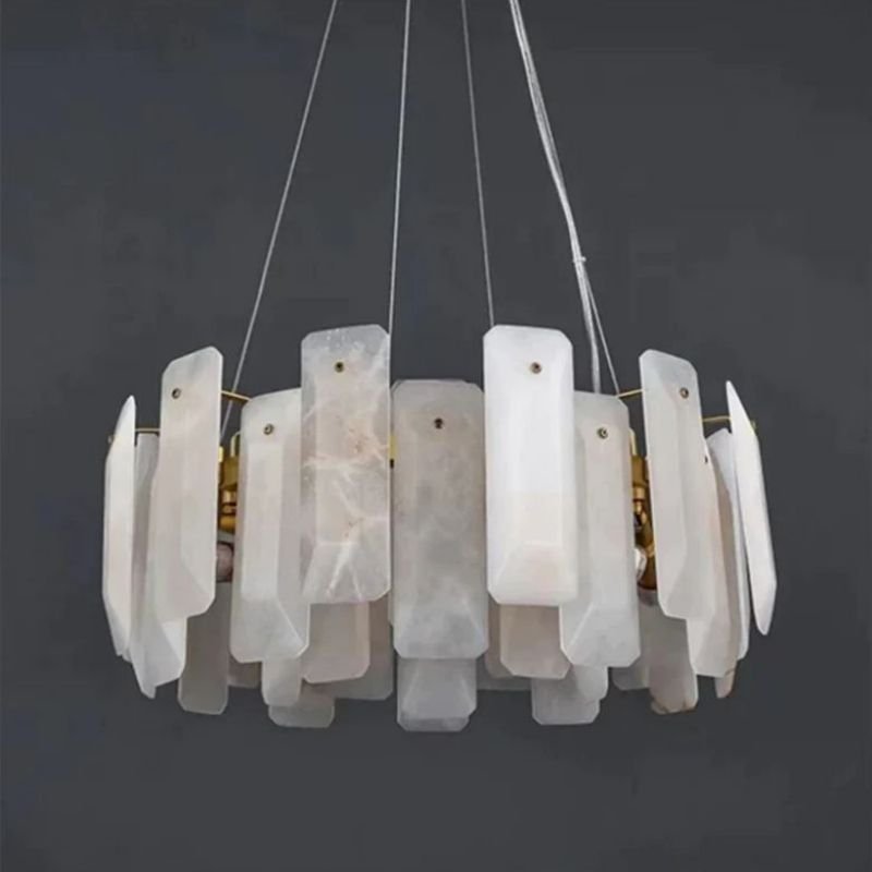 zelnolighting Moira Alabaster Round Chandelier - Zelno