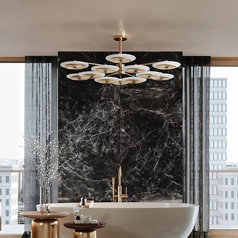 zelnolighting Ovo Ice Glass Round Chandelier 56.75" - Zelno