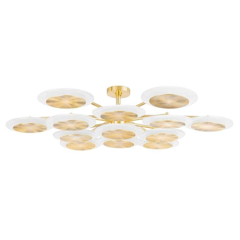 Zelnolighting Ovo Ice Glass Round Chandelier 56.75" - Zelno Lighting