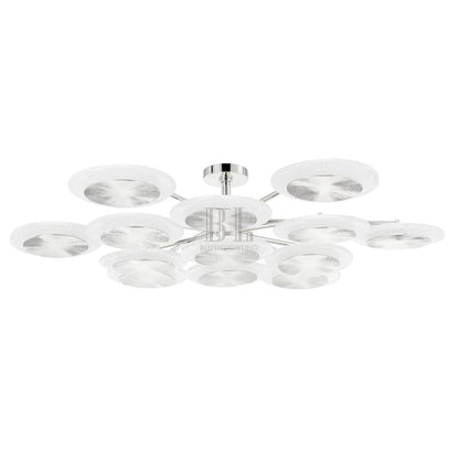 Zelnolighting Ovo Ice Glass Round Chandelier 56.75" - Zelno Lighting